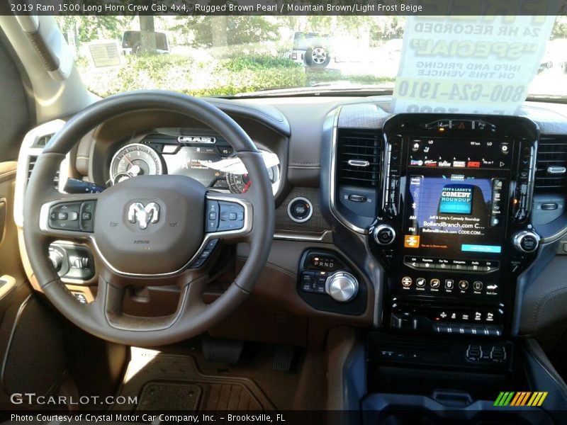 Rugged Brown Pearl / Mountain Brown/Light Frost Beige 2019 Ram 1500 Long Horn Crew Cab 4x4