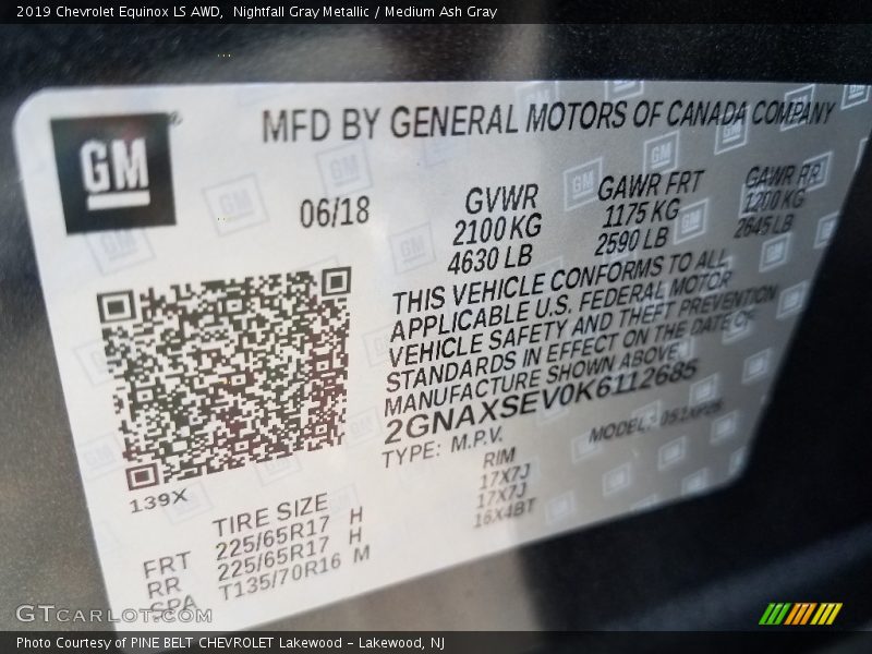 Nightfall Gray Metallic / Medium Ash Gray 2019 Chevrolet Equinox LS AWD