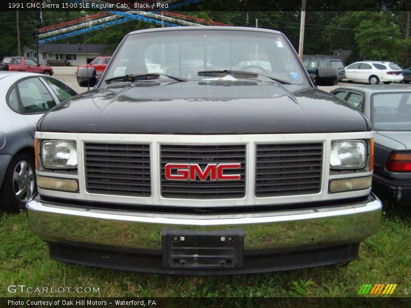 Black / Red 1991 GMC Sierra 1500 SLE Regular Cab