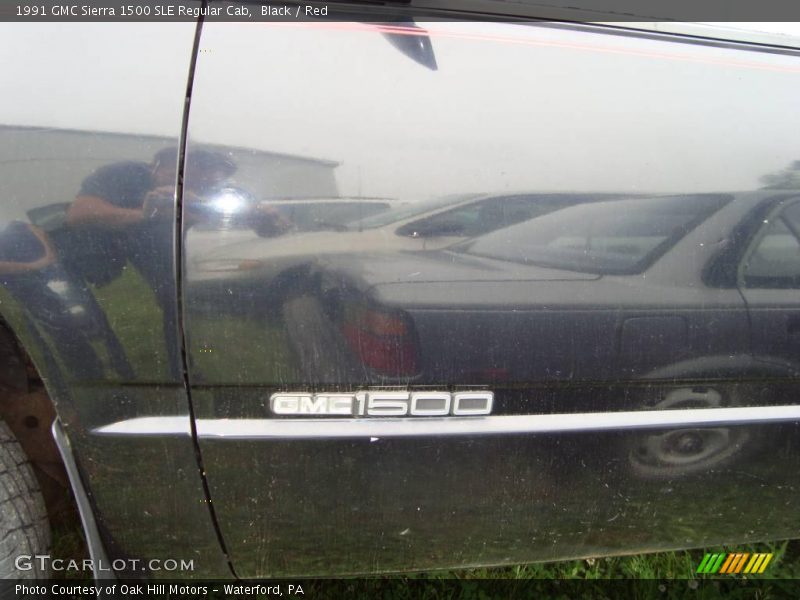 Black / Red 1991 GMC Sierra 1500 SLE Regular Cab