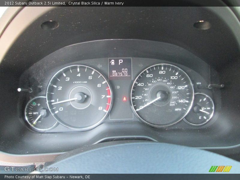 Crystal Black Silica / Warm Ivory 2012 Subaru Outback 2.5i Limited