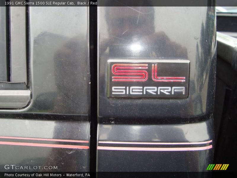 Black / Red 1991 GMC Sierra 1500 SLE Regular Cab