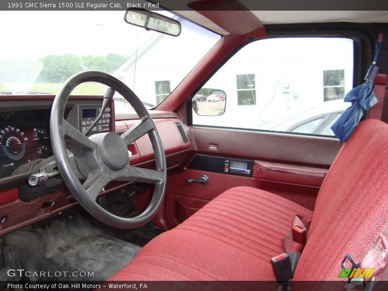 Black / Red 1991 GMC Sierra 1500 SLE Regular Cab