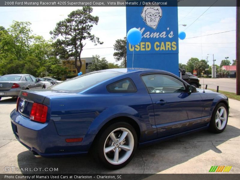 Vista Blue Metallic / Dark Charcoal 2008 Ford Mustang Racecraft 420S Supercharged Coupe