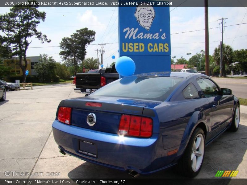 Vista Blue Metallic / Dark Charcoal 2008 Ford Mustang Racecraft 420S Supercharged Coupe