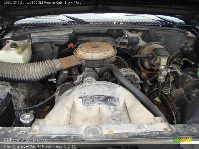 Black / Red 1991 GMC Sierra 1500 SLE Regular Cab