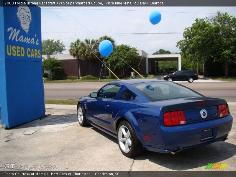 Vista Blue Metallic / Dark Charcoal 2008 Ford Mustang Racecraft 420S Supercharged Coupe
