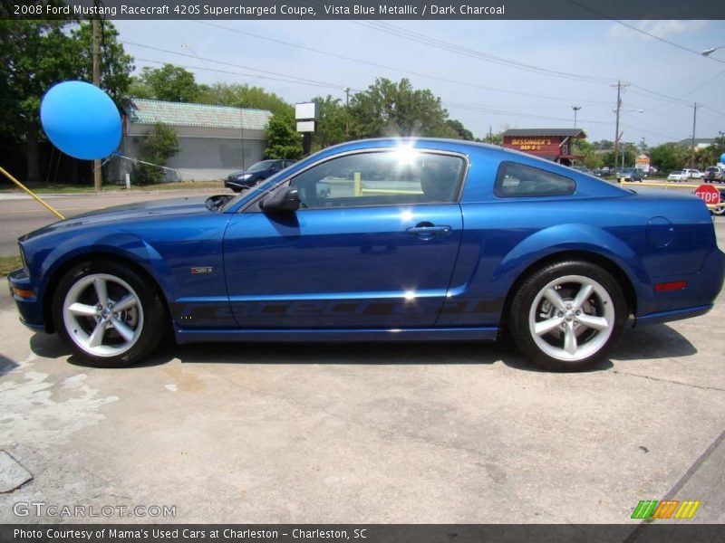 Vista Blue Metallic / Dark Charcoal 2008 Ford Mustang Racecraft 420S Supercharged Coupe
