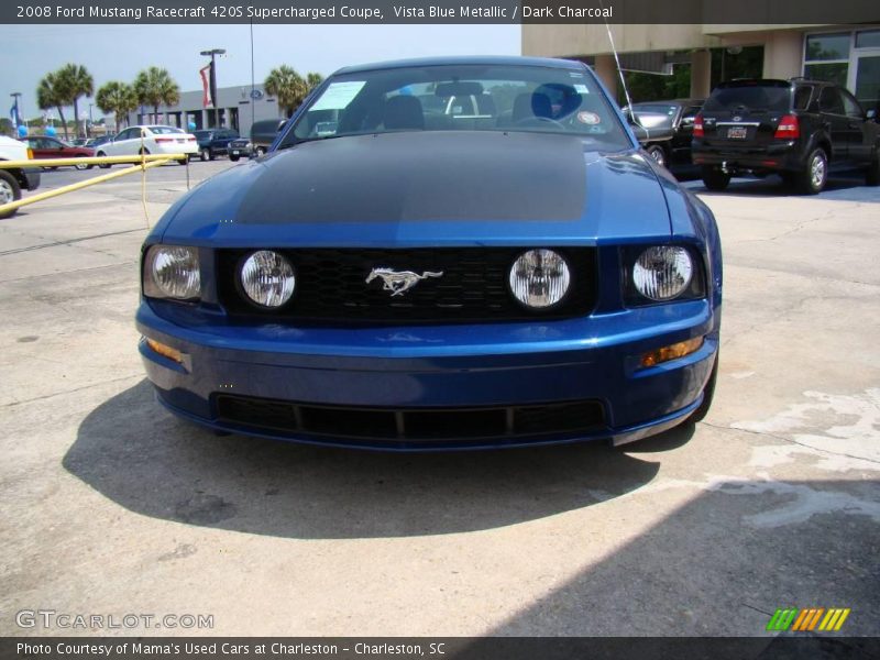 Vista Blue Metallic / Dark Charcoal 2008 Ford Mustang Racecraft 420S Supercharged Coupe