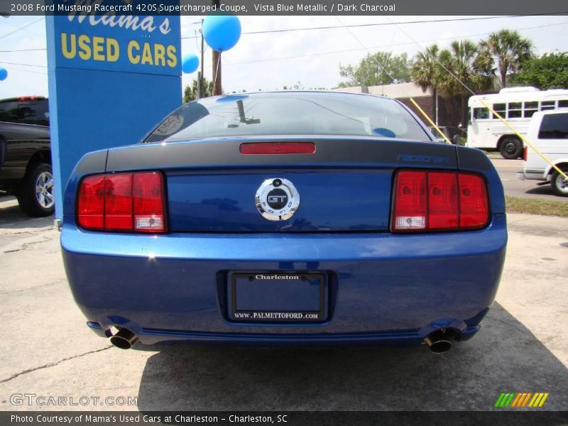 Vista Blue Metallic / Dark Charcoal 2008 Ford Mustang Racecraft 420S Supercharged Coupe