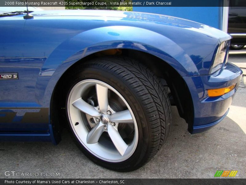 Vista Blue Metallic / Dark Charcoal 2008 Ford Mustang Racecraft 420S Supercharged Coupe