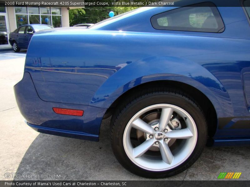 Vista Blue Metallic / Dark Charcoal 2008 Ford Mustang Racecraft 420S Supercharged Coupe