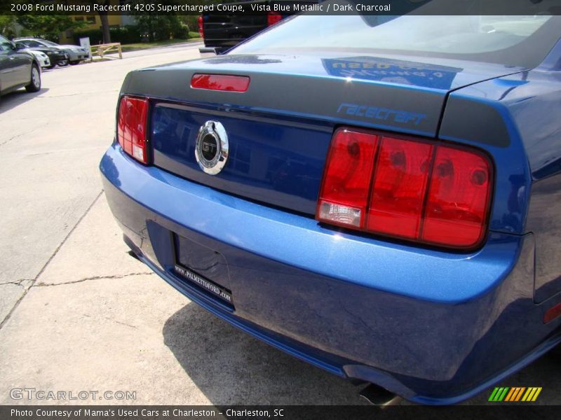 Vista Blue Metallic / Dark Charcoal 2008 Ford Mustang Racecraft 420S Supercharged Coupe