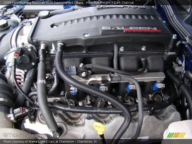 Vista Blue Metallic / Dark Charcoal 2008 Ford Mustang Racecraft 420S Supercharged Coupe
