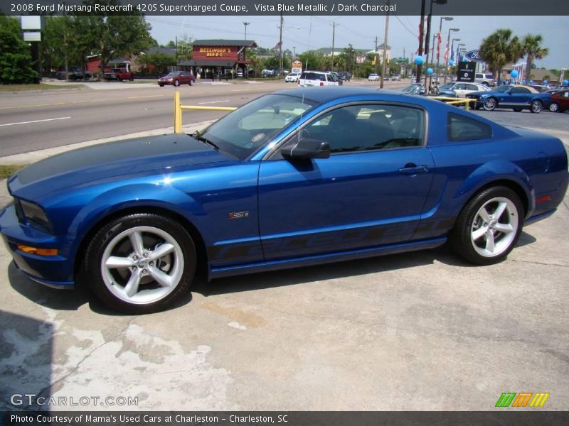 Vista Blue Metallic / Dark Charcoal 2008 Ford Mustang Racecraft 420S Supercharged Coupe