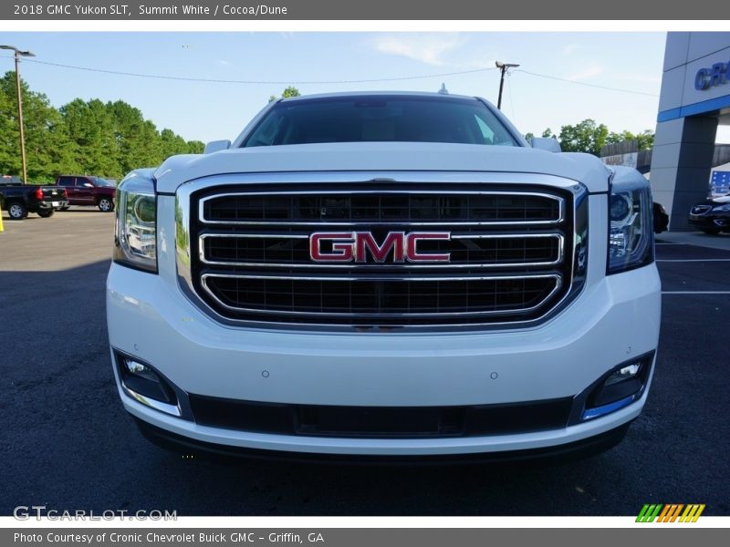 Summit White / Cocoa/Dune 2018 GMC Yukon SLT