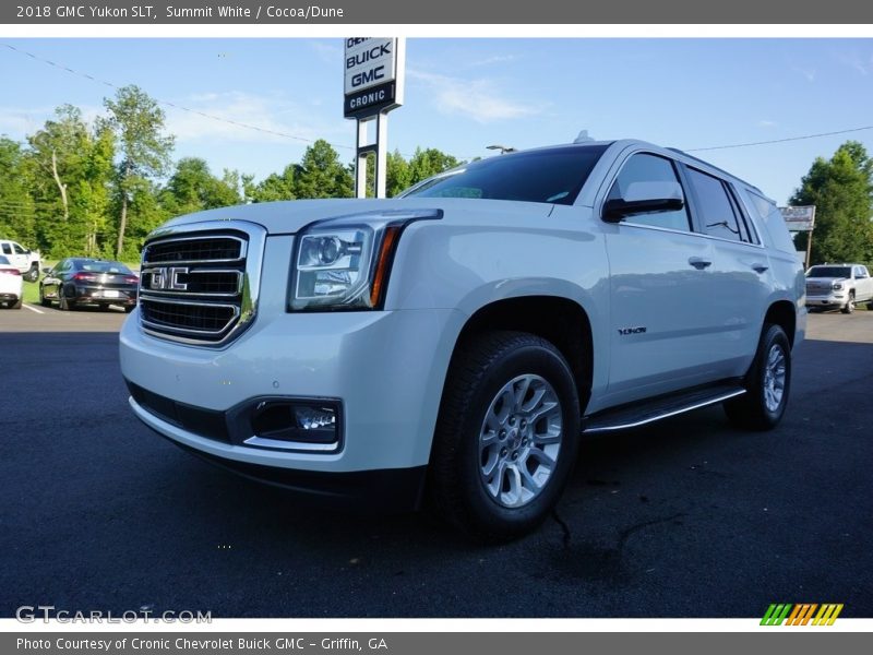 Summit White / Cocoa/Dune 2018 GMC Yukon SLT