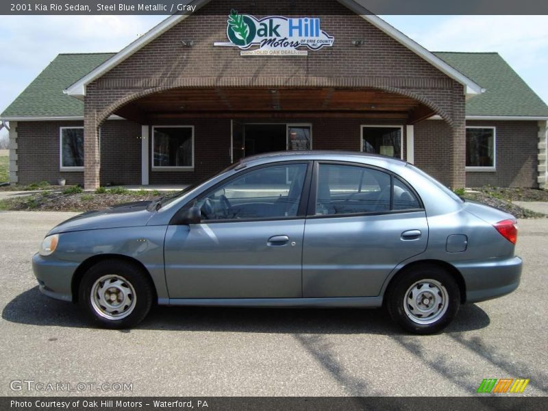 Steel Blue Metallic / Gray 2001 Kia Rio Sedan