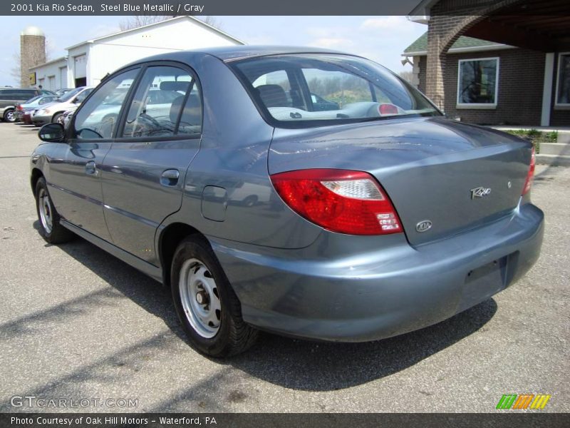 Steel Blue Metallic / Gray 2001 Kia Rio Sedan