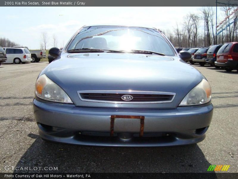 Steel Blue Metallic / Gray 2001 Kia Rio Sedan