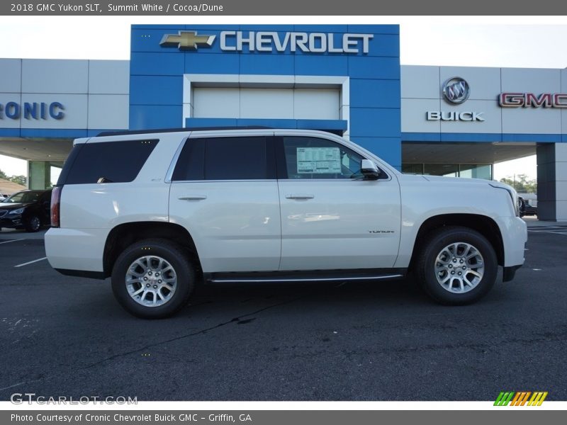 Summit White / Cocoa/Dune 2018 GMC Yukon SLT