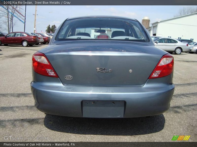 Steel Blue Metallic / Gray 2001 Kia Rio Sedan