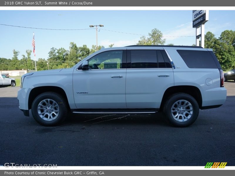 Summit White / Cocoa/Dune 2018 GMC Yukon SLT
