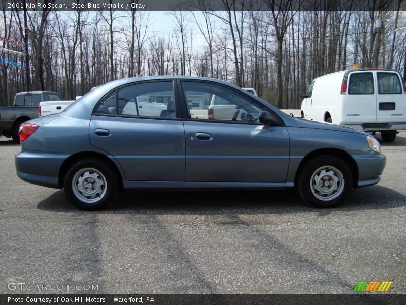 Steel Blue Metallic / Gray 2001 Kia Rio Sedan