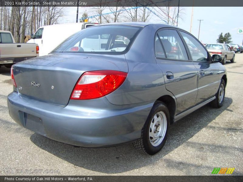Steel Blue Metallic / Gray 2001 Kia Rio Sedan