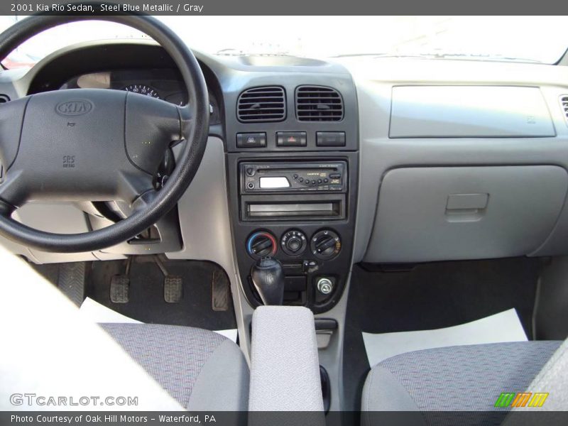 Steel Blue Metallic / Gray 2001 Kia Rio Sedan