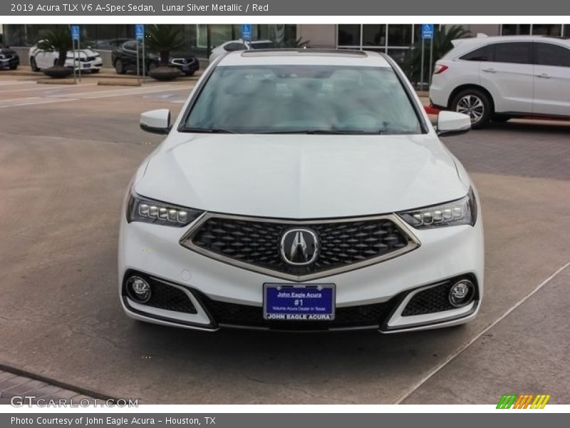 Lunar Silver Metallic / Red 2019 Acura TLX V6 A-Spec Sedan