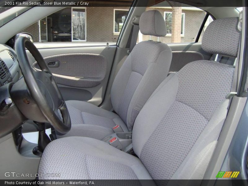 Steel Blue Metallic / Gray 2001 Kia Rio Sedan