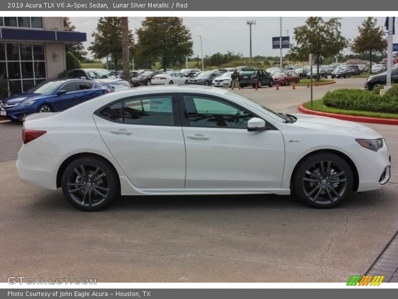 Lunar Silver Metallic / Red 2019 Acura TLX V6 A-Spec Sedan