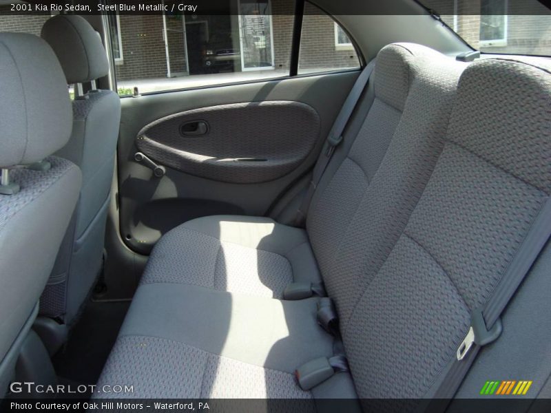 Steel Blue Metallic / Gray 2001 Kia Rio Sedan
