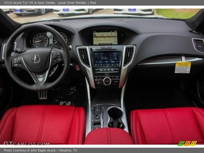 Lunar Silver Metallic / Red 2019 Acura TLX V6 A-Spec Sedan