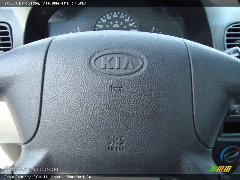 Steel Blue Metallic / Gray 2001 Kia Rio Sedan