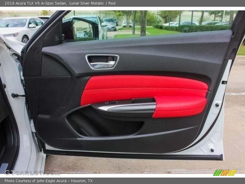 Lunar Silver Metallic / Red 2019 Acura TLX V6 A-Spec Sedan