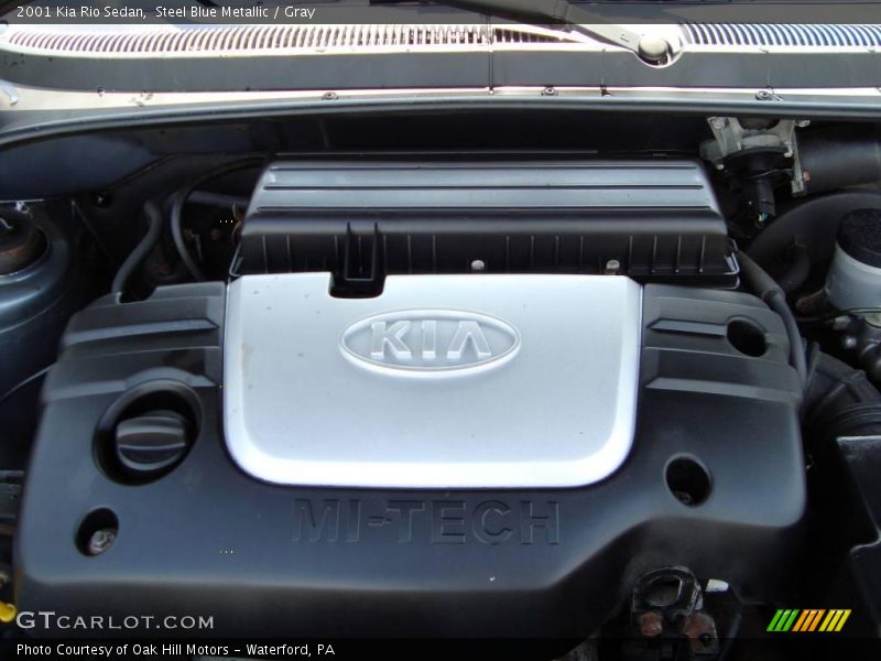 Steel Blue Metallic / Gray 2001 Kia Rio Sedan