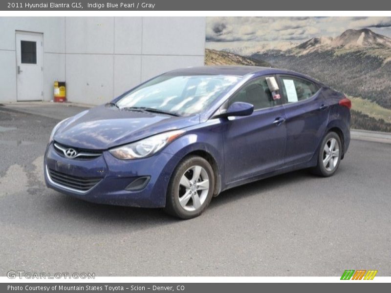 Indigo Blue Pearl / Gray 2011 Hyundai Elantra GLS