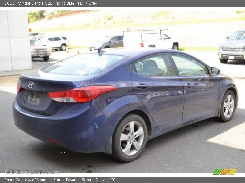 Indigo Blue Pearl / Gray 2011 Hyundai Elantra GLS