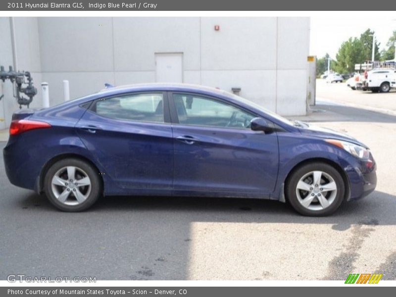 Indigo Blue Pearl / Gray 2011 Hyundai Elantra GLS