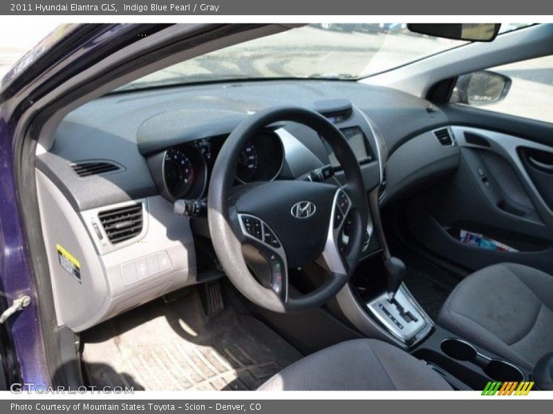 Indigo Blue Pearl / Gray 2011 Hyundai Elantra GLS