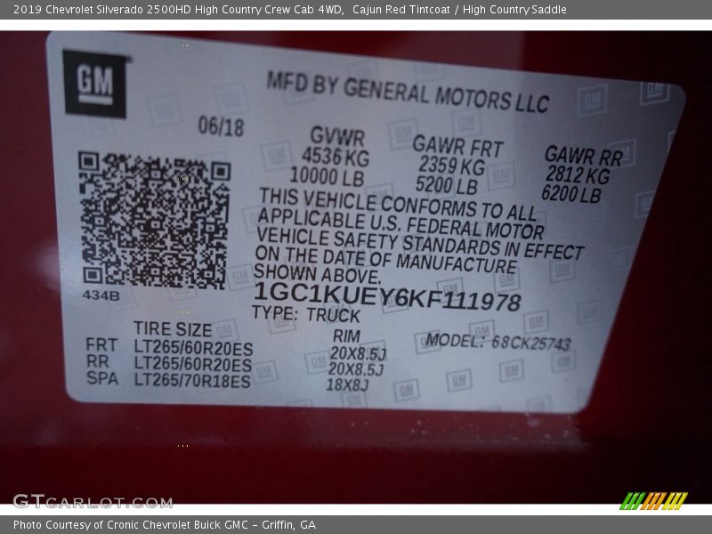 Cajun Red Tintcoat / High Country Saddle 2019 Chevrolet Silverado 2500HD High Country Crew Cab 4WD