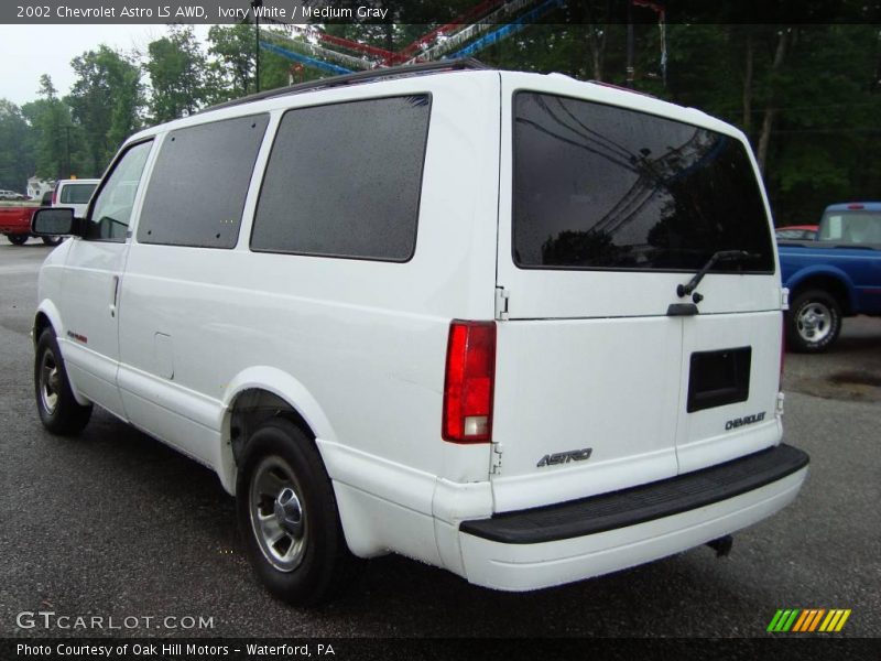 Ivory White / Medium Gray 2002 Chevrolet Astro LS AWD