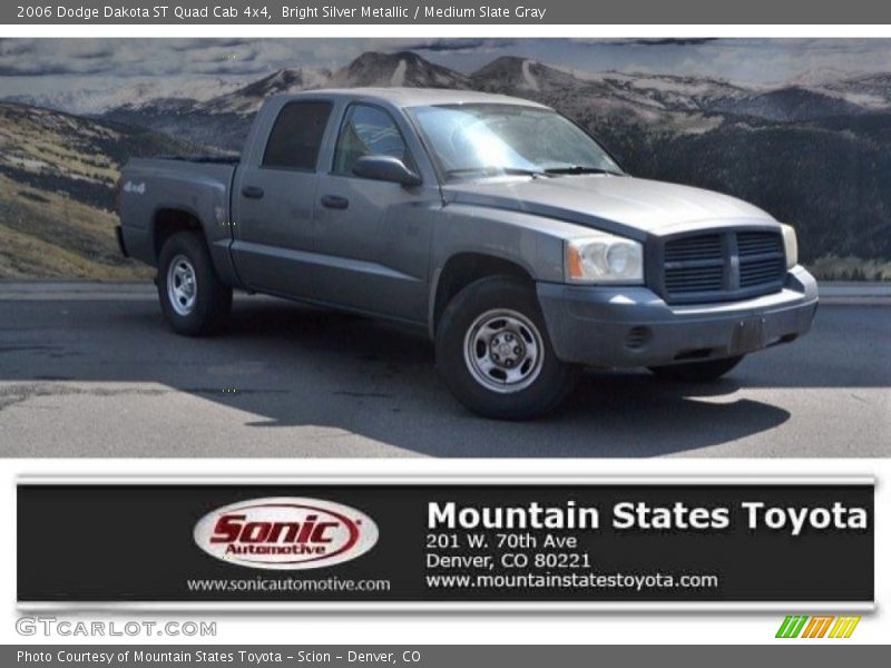 Bright Silver Metallic / Medium Slate Gray 2006 Dodge Dakota ST Quad Cab 4x4