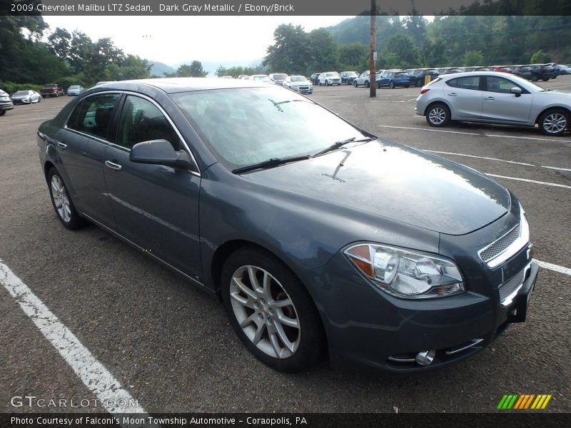 Dark Gray Metallic / Ebony/Brick 2009 Chevrolet Malibu LTZ Sedan