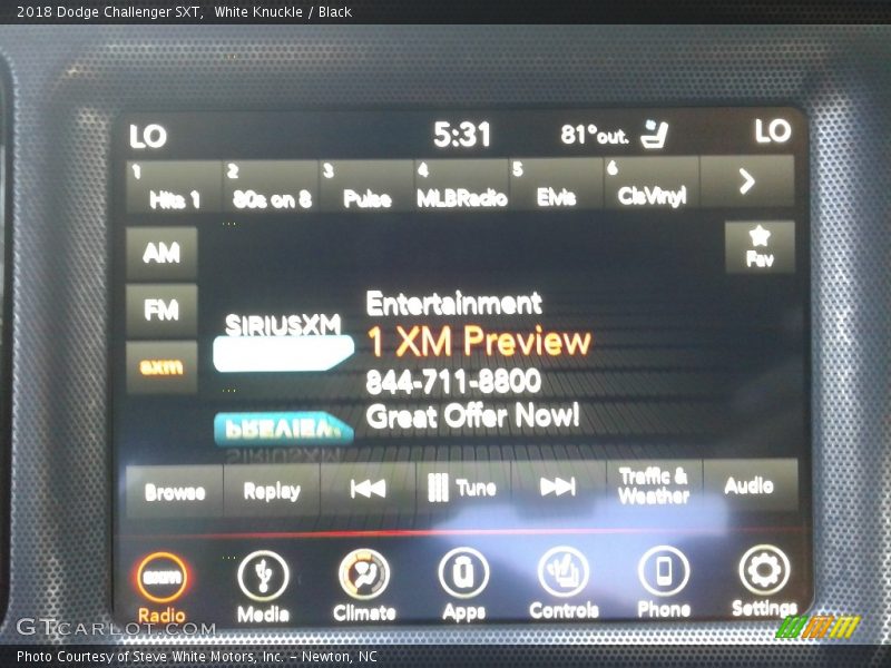 White Knuckle / Black 2018 Dodge Challenger SXT