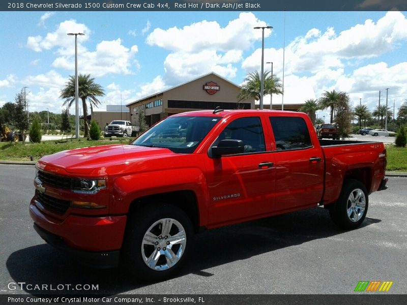 Red Hot / Dark Ash/Jet Black 2018 Chevrolet Silverado 1500 Custom Crew Cab 4x4