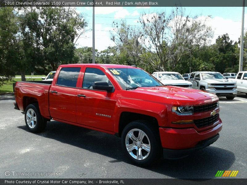 Red Hot / Dark Ash/Jet Black 2018 Chevrolet Silverado 1500 Custom Crew Cab 4x4