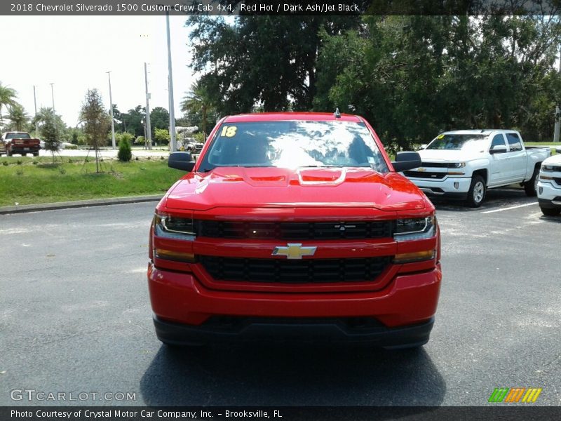 Red Hot / Dark Ash/Jet Black 2018 Chevrolet Silverado 1500 Custom Crew Cab 4x4